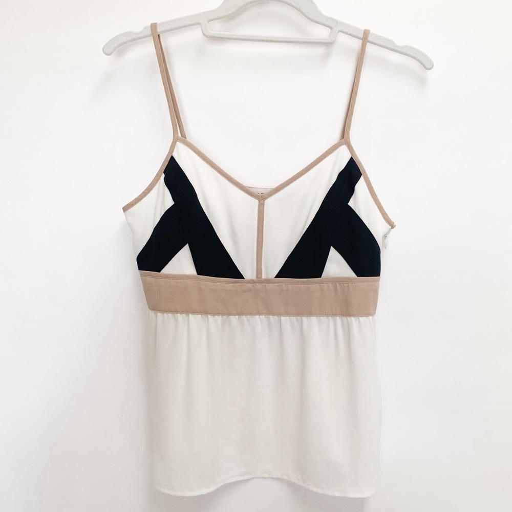 LOFT Colorblock Geometric Spaghetti Strap Tank